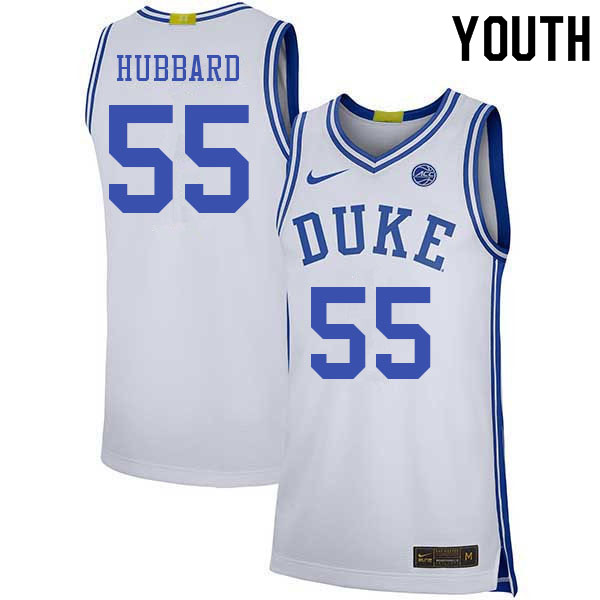 Youth #55 Spencer Hubbard Duke Blue Devils College Basketball Jerseys Sale-White